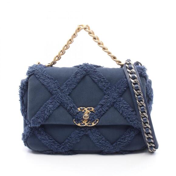 CHANEL Handbags - Chanel 19 Dixneuf Matelassé Shoulder Bag/Handbag, Canvas, Women's, Navy, AS1160